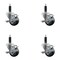 Service Caster 3'' Thermoplastic Rubber Swivel 1'' Expanding Stem Caster Set with Brake, 4PK SCC-EX20S314-TPRB-TLB-1-4 - alternate 1